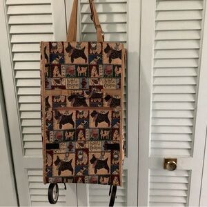 Dog Patterned Hanging Travel Cart with wheels